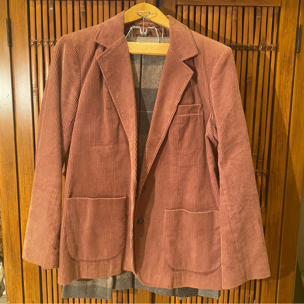 Vintage Hunters Glen Corduroy Blazer and Plaid Pleated Skirt